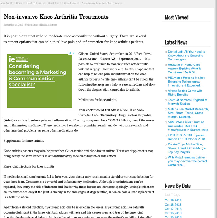 Non-invasive Knee Arthritis Treatments