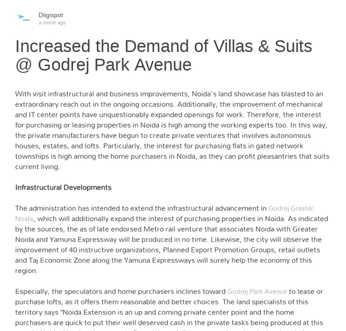 Increased the Demand of Villas & Suits @ Godrej Park Avenue