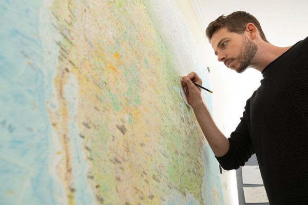 How a Cartographer Drew a Massive, Freehand Map of North America