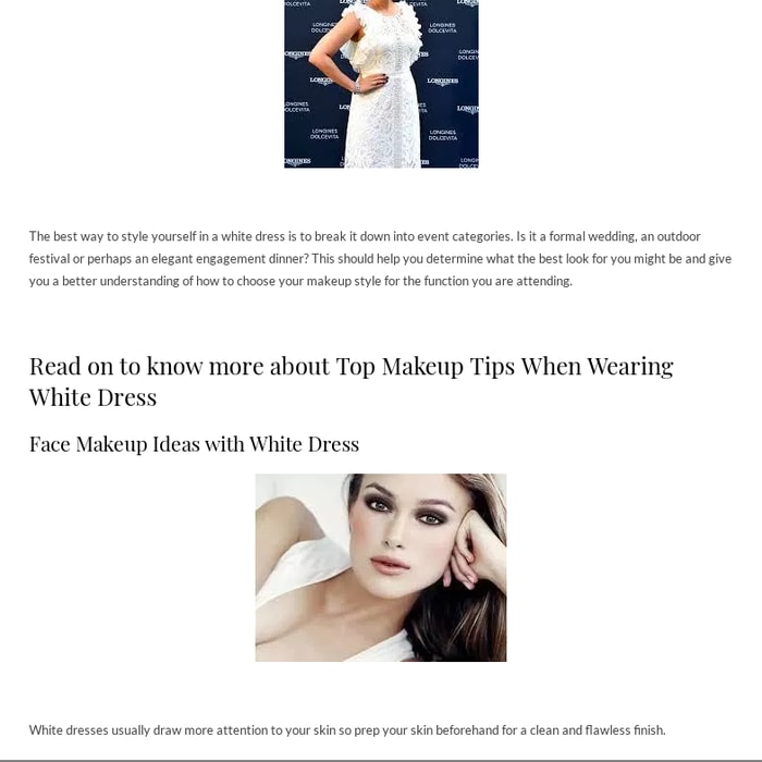 Top Makeup Tips When Wearing White Dress