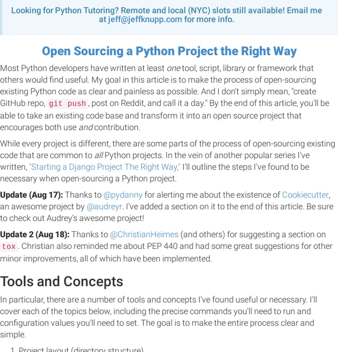Open Sourcing a Python Project the Right Way
