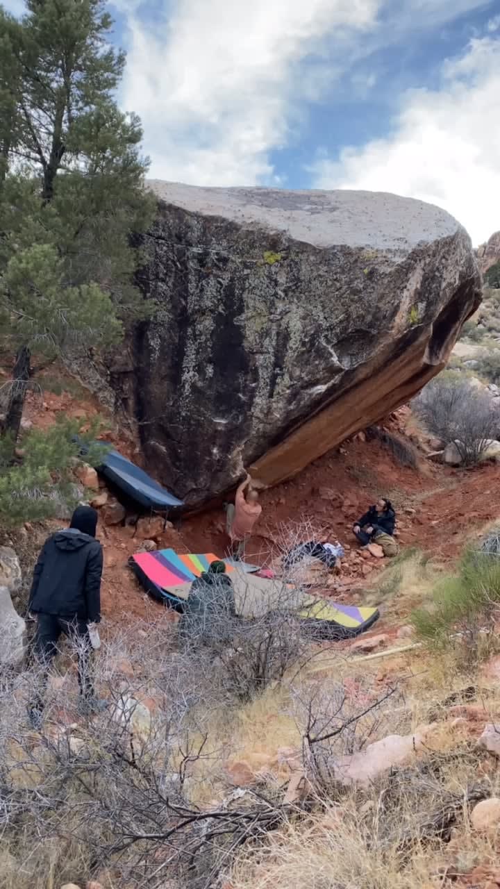 Some guy climbing Astronomy in Colorado today. A little slip at the end