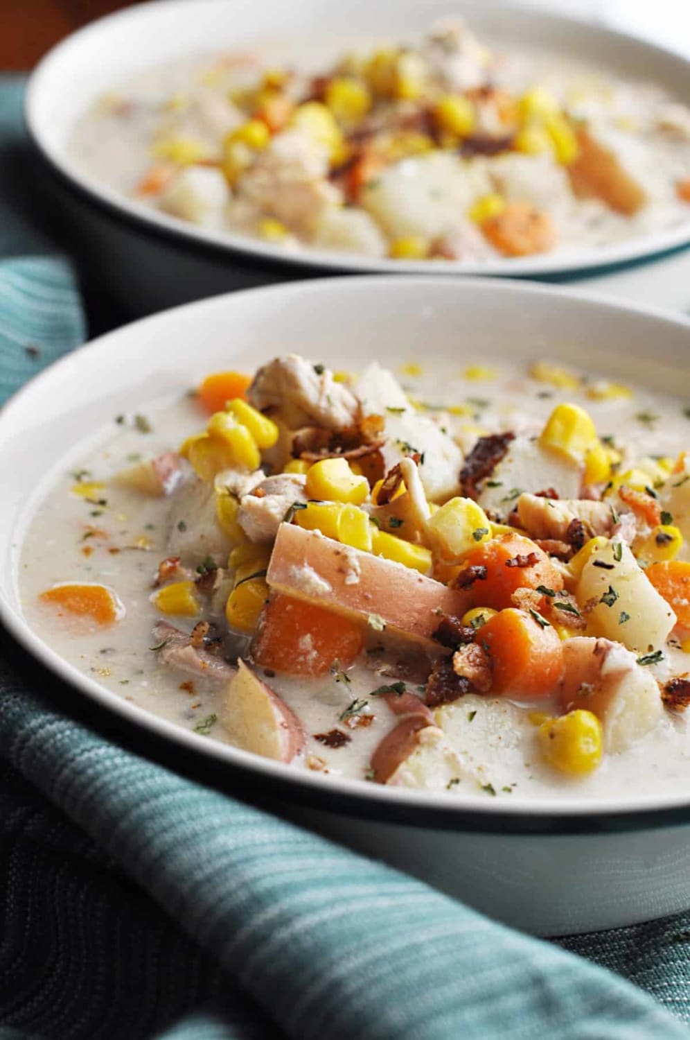 Slow Cooked Chicken and Corn Soup