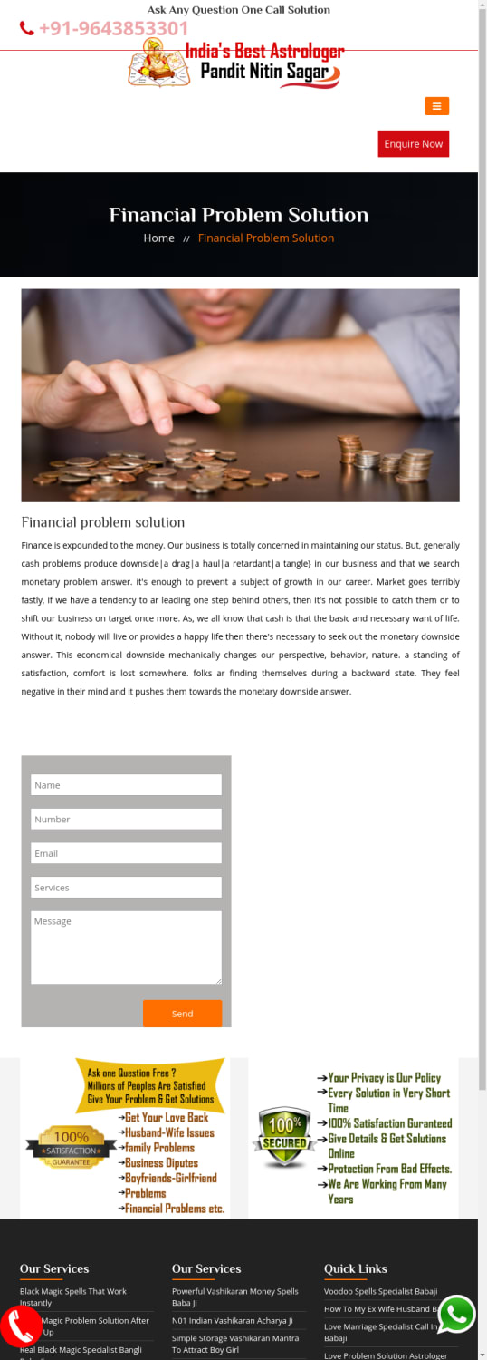 Financial problem solution - +919634855330