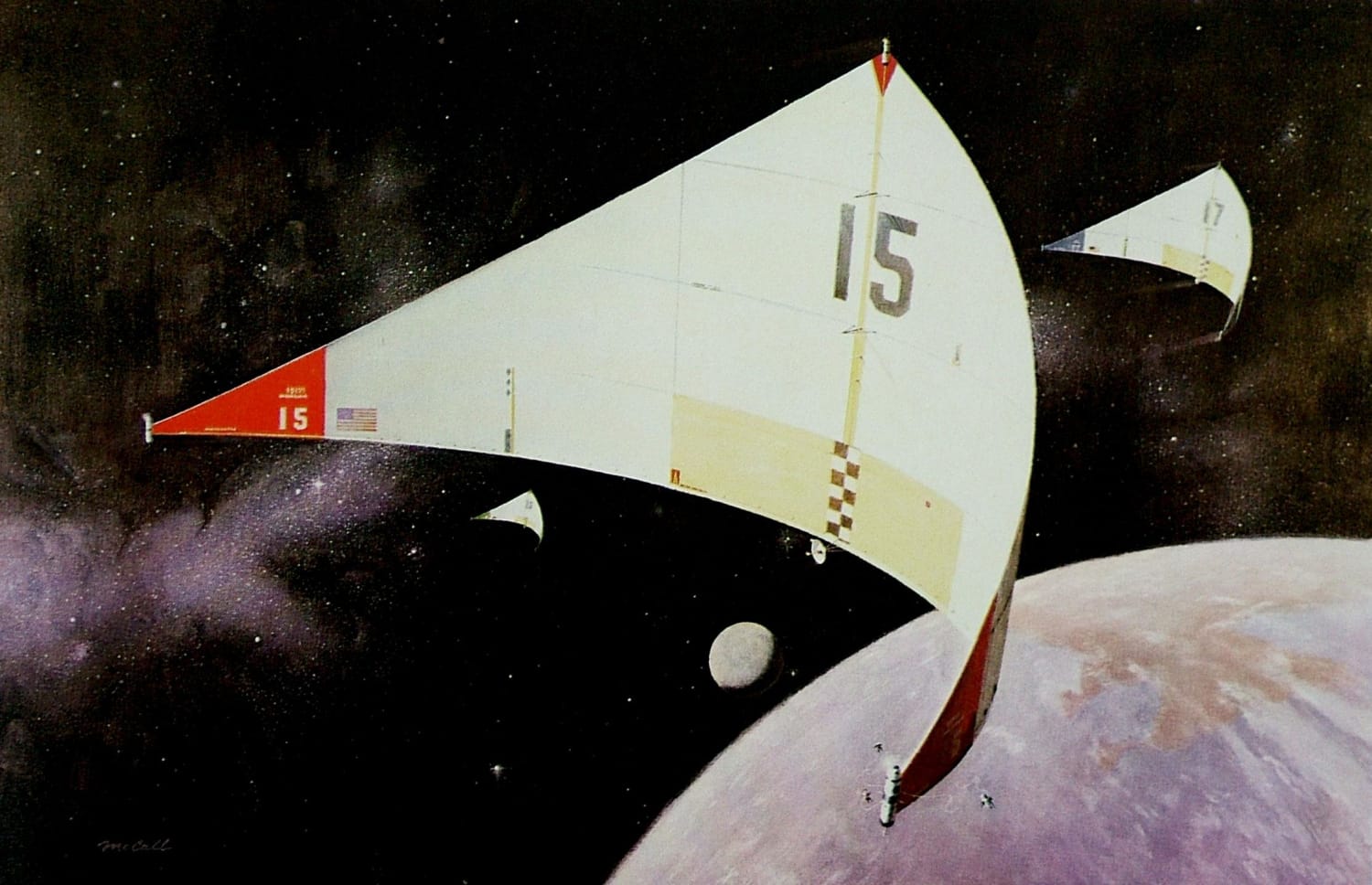 Space Sail of The Future - 30 ½” x 45 ½”, oil on canvas, 1960; collection of National Air and Space Museum