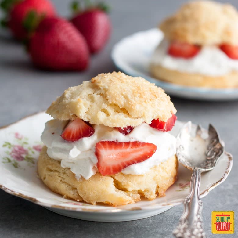 Homemade Strawberry Shortcake Biscuits #SundaySupper