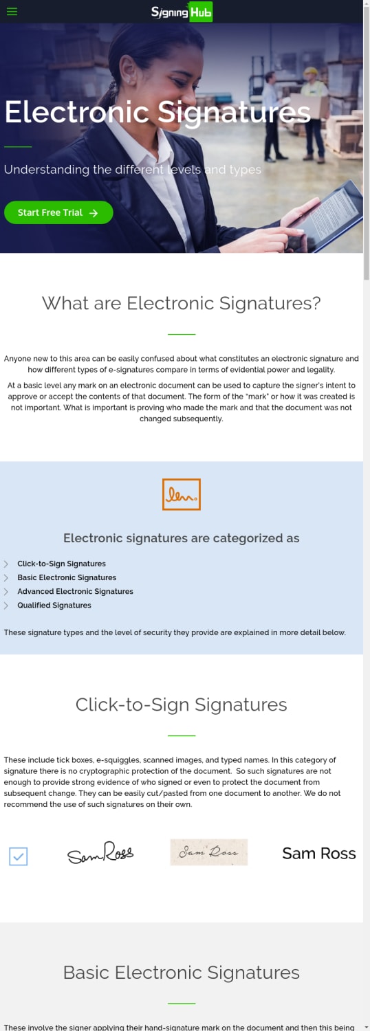 What is Electronic Signature & their types
