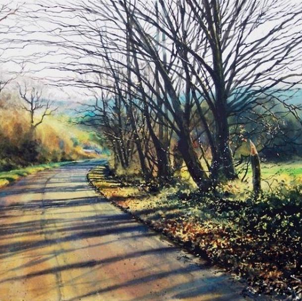 Forest Road By Joe Francis Dowden, Watercolor Painting