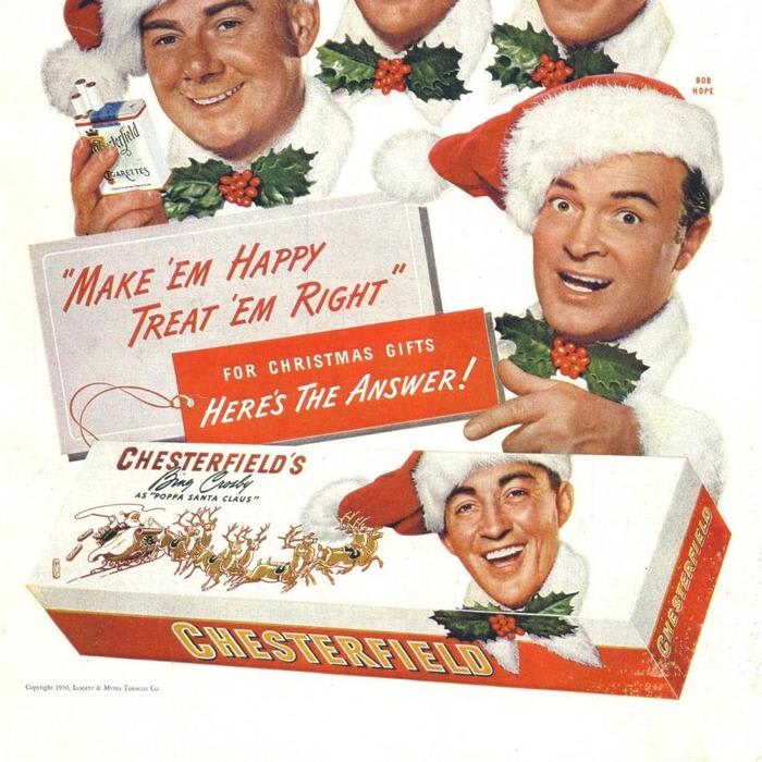 Classic Celebrity Holiday Ads! Frankfurters! Cigarettes! Vintage Stars Selling Smokes!