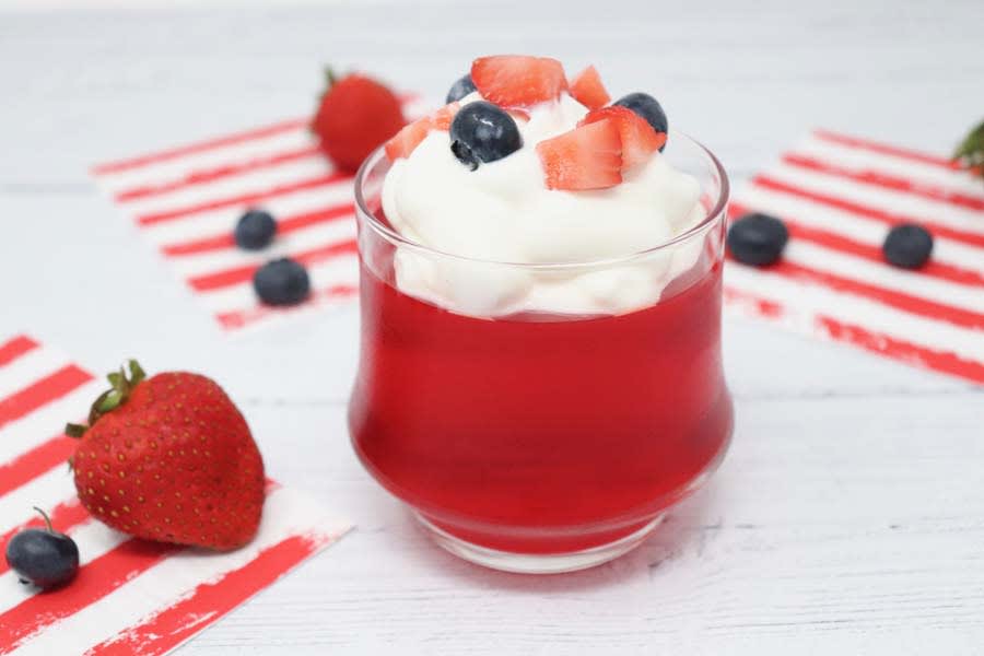 Red White and Jello Dessert - Low-Calorie, Low-Carb, Gluten-Free