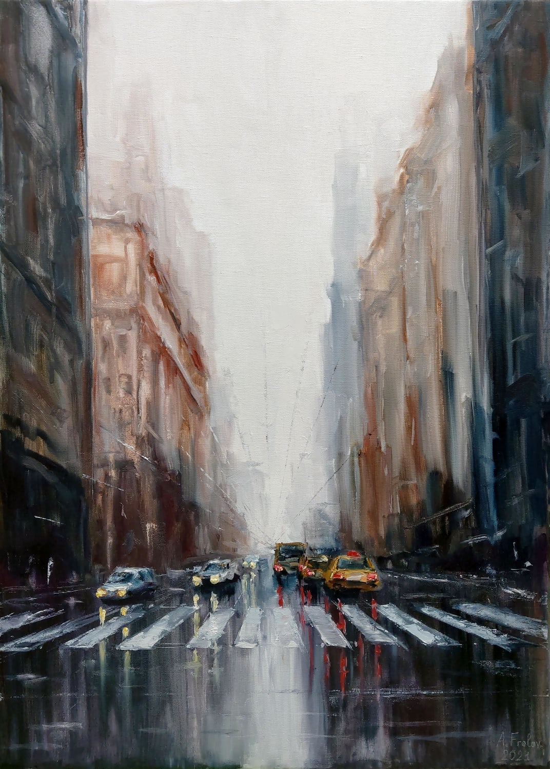 Rainy New York, My first large size oil paintinginches)