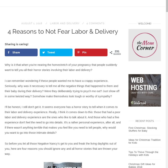 4 Reasons to Not Fear Labor & Delivery