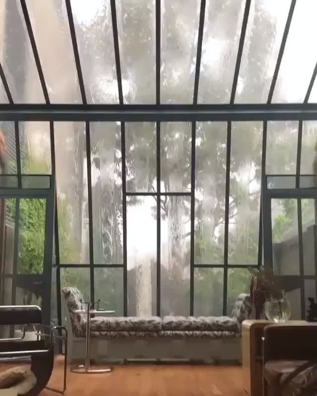 Being inside the conservatory during the rain