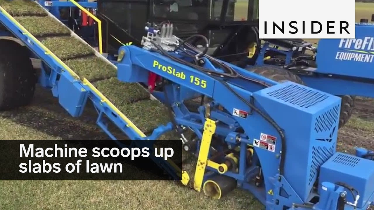 This machine scoops up perfect slabs of lawn