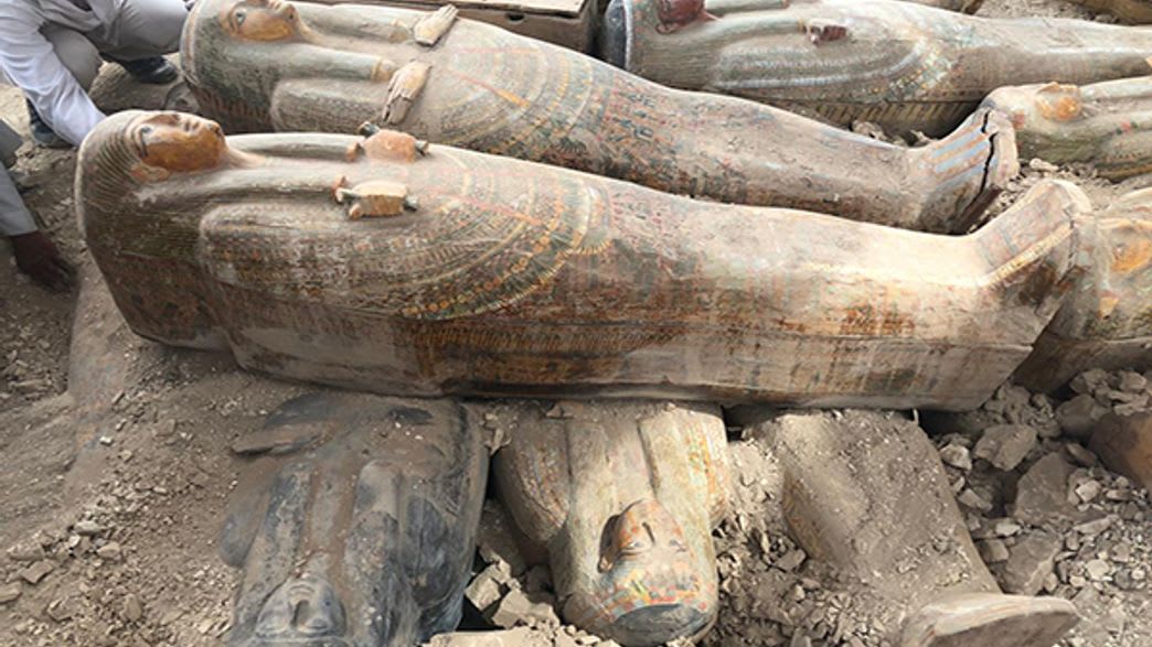 At Least 20 Colorful, Well-Preserved Coffins Discovered In Ancient Egyptian Necropolis