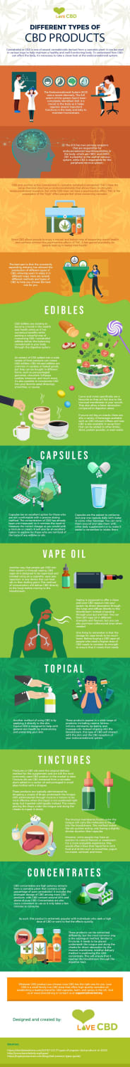 Different Types of CBD Products (infographic)