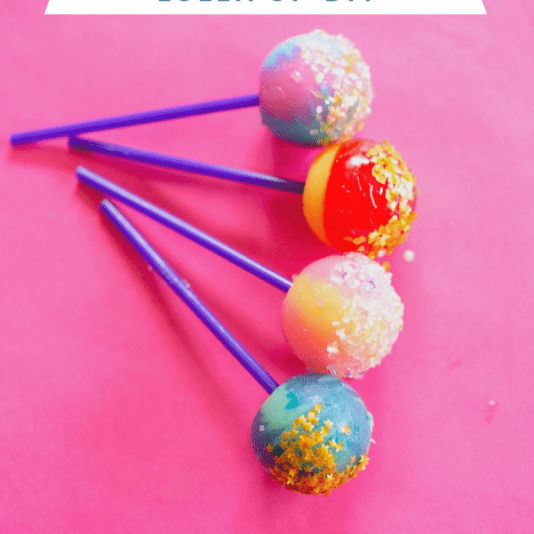 Edible Glitter Lollipop DIY
