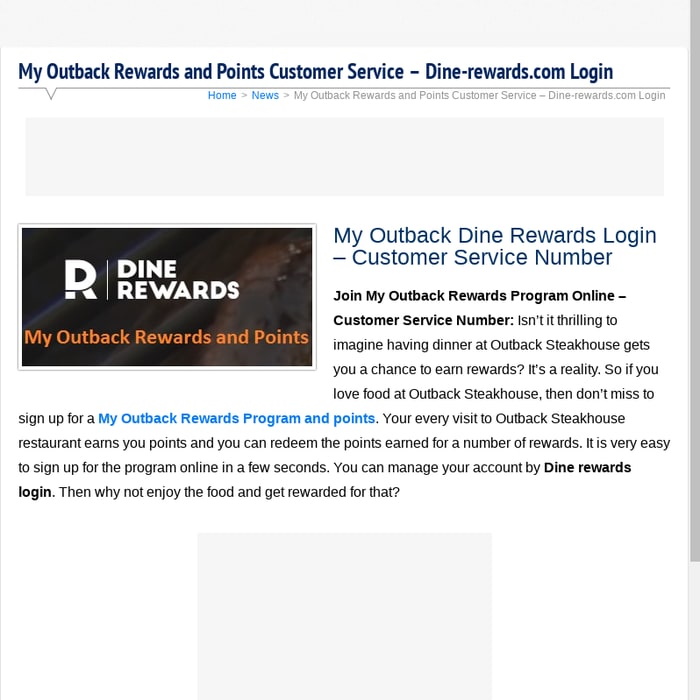 My Outback Rewards and Points Customer Service - Dine-rewards.com Login