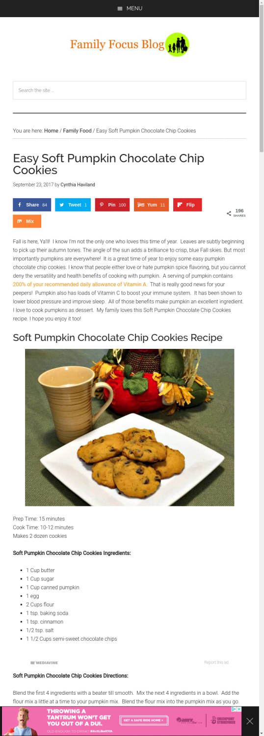 Easy Soft Pumpkin Chocolate Chip Cookies