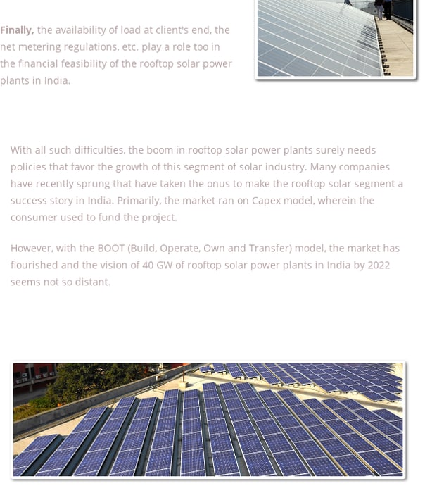 Rooftop Solar Power Plant - Rooftop Solar Power Plant in India