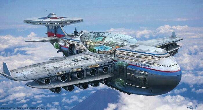 This is a 1970 prediction for what plane look like in the future