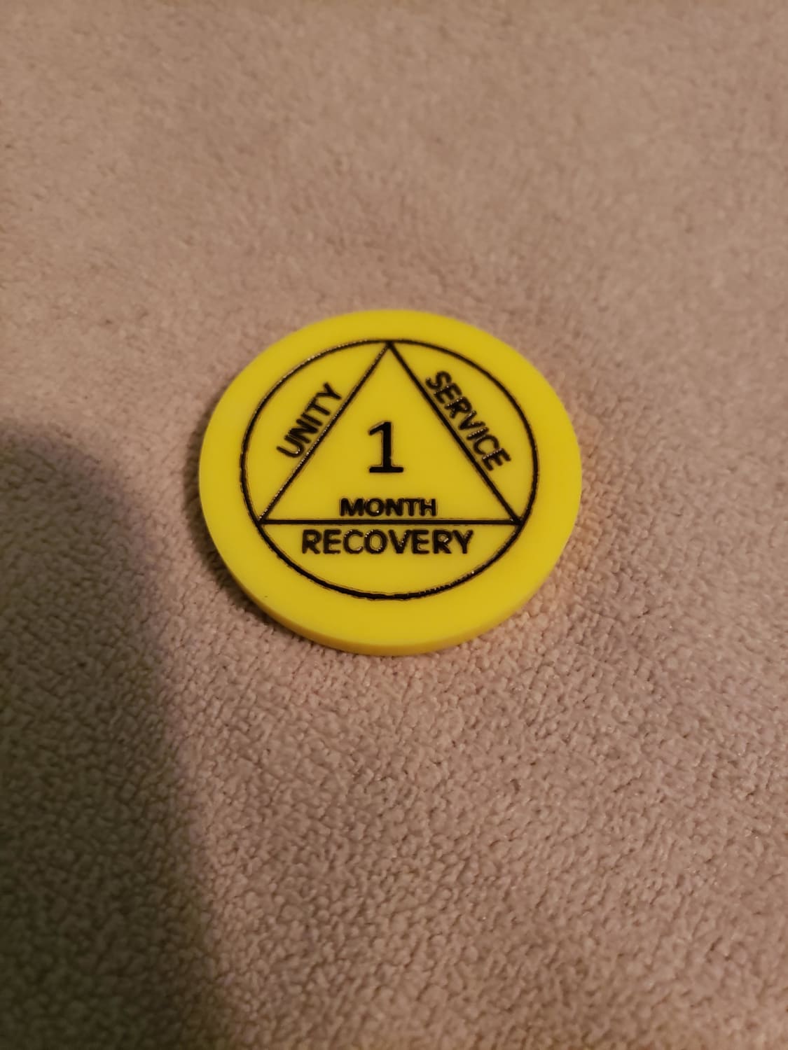 I just wanted to share this picture of my chip signifying 30 days clean from alcohol. I'm very proud of it, and I would not have it without the grace of our Father in heaven through our Lord Jesus Christ