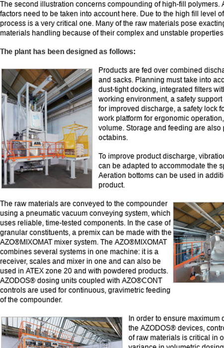 Azo: Designing compounding plants; A bespoke solution every time
