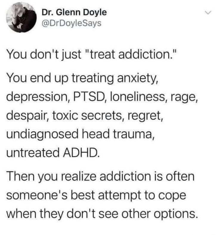 Addiction is a symptom, not a diagnosis