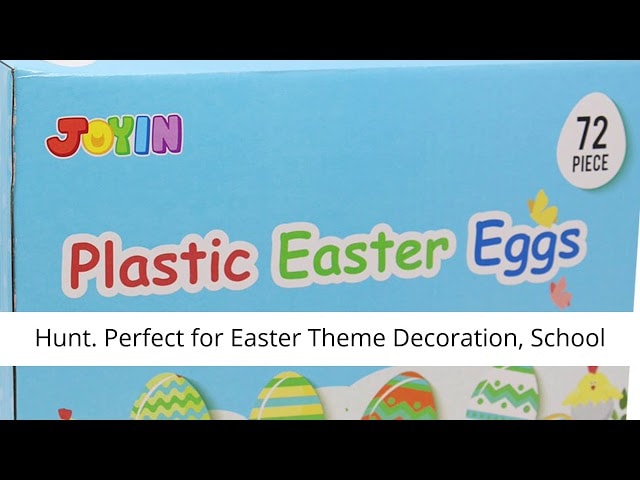 Joyin Toy - 72 Pcs Plastic Printed Bright Easter Eggs