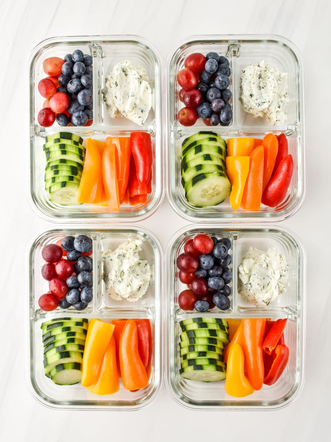 Herbed Goat Cheese Rainbow Snack Boxes
