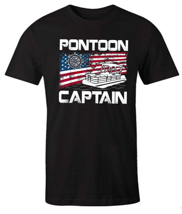 Pontoon Captain American Flag impressive graphic T Shirt