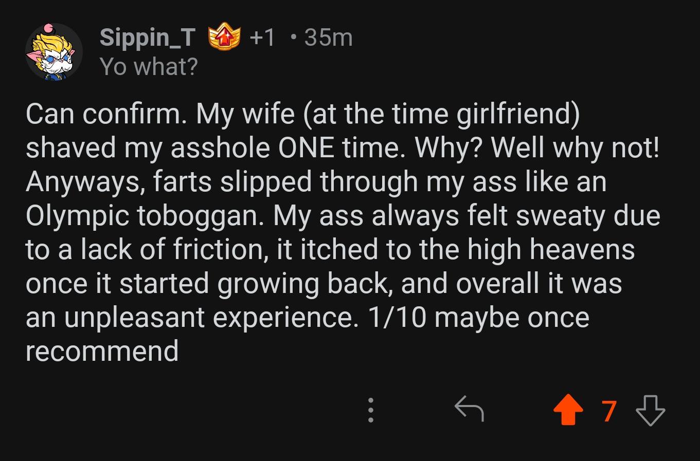 farts slipped through my ass like an olympic toboggan