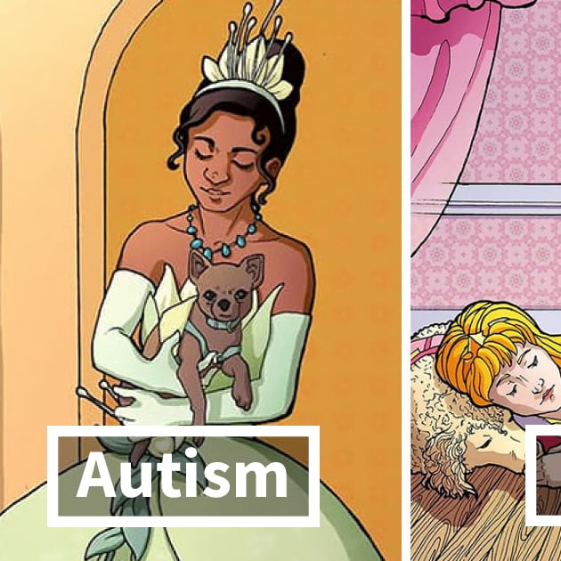 Artist Gives Disney Princesses Disabilities And Disorders To Advocate An Important Message