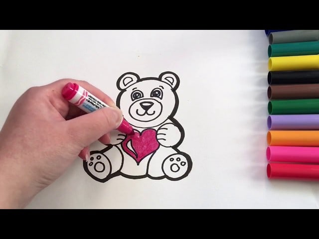 Learn to draw a teddy bear and a butterfly video