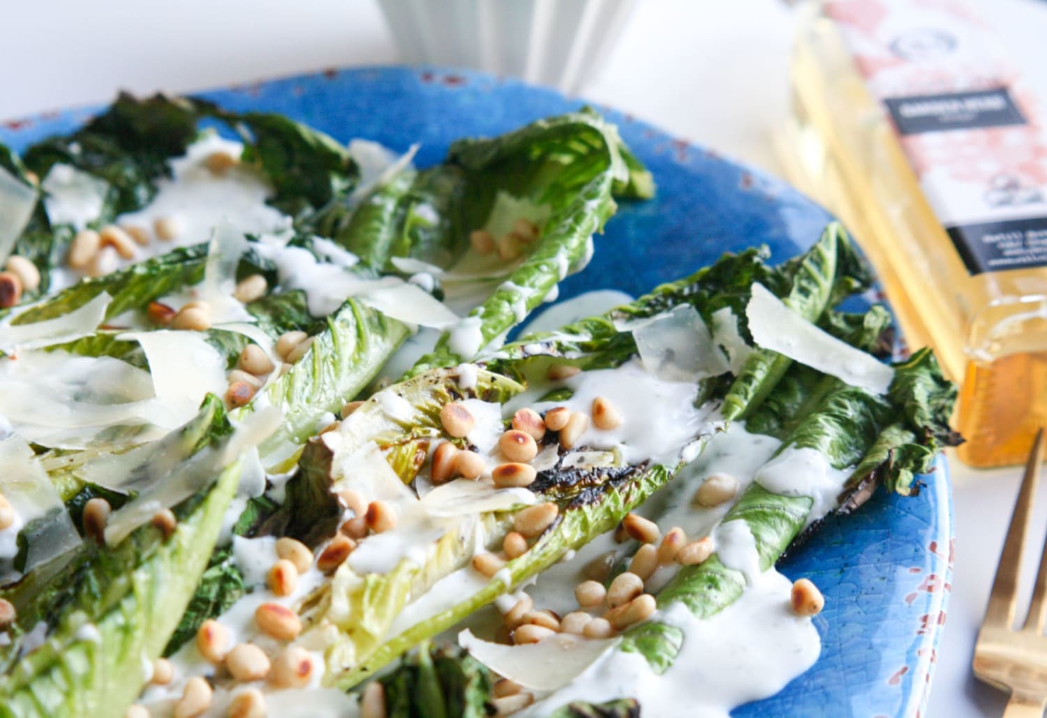 Grilled Romaine Salad with Herb Dressing