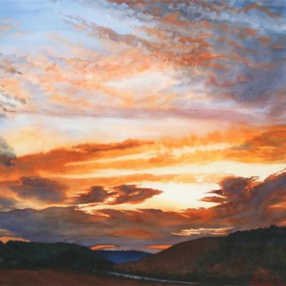 Golden Moment By John Hulsey, Watercolor Painting