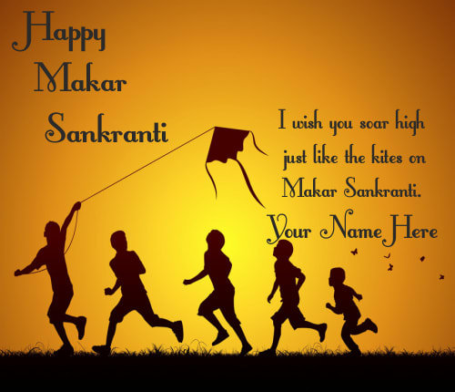 Write Name On Makar Sankranti 2019 Greetings