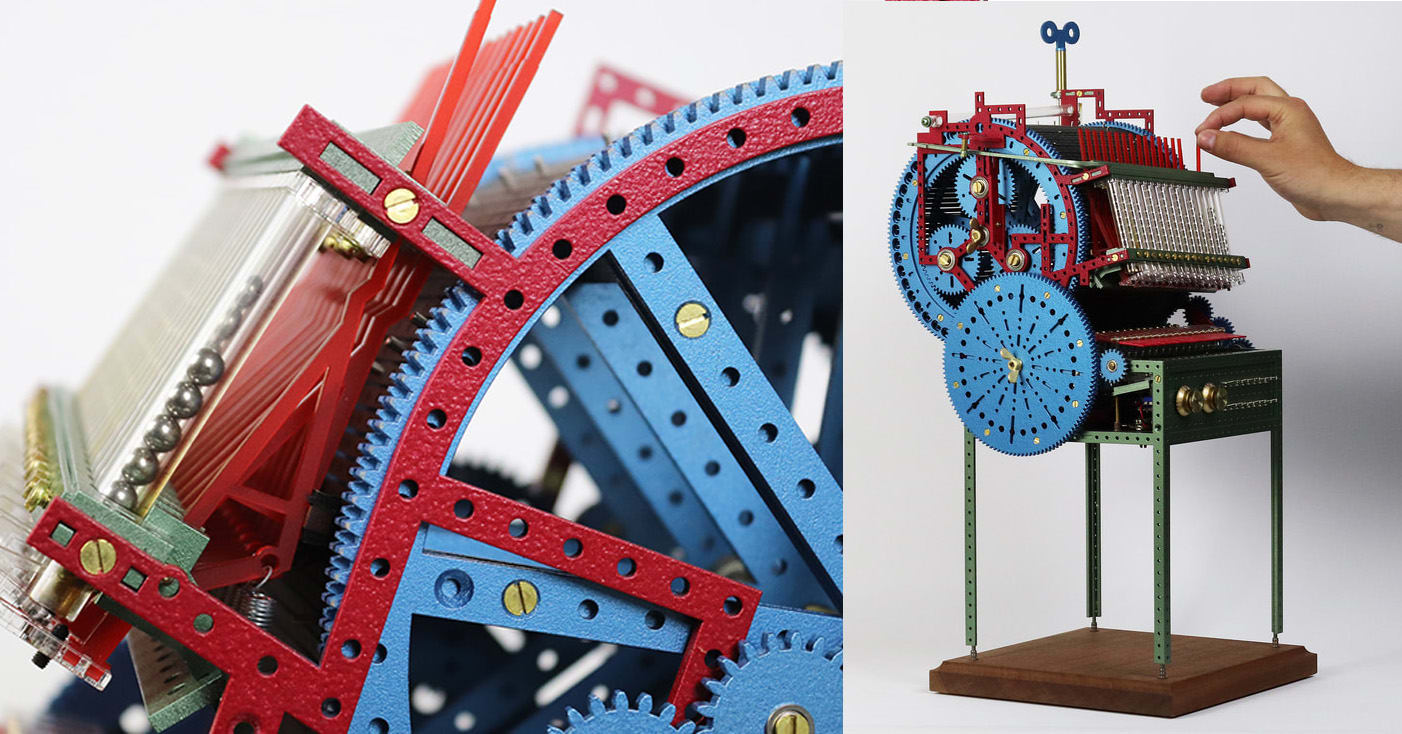 love hultén's marble machine XS makes music as mini marbles systematically drop