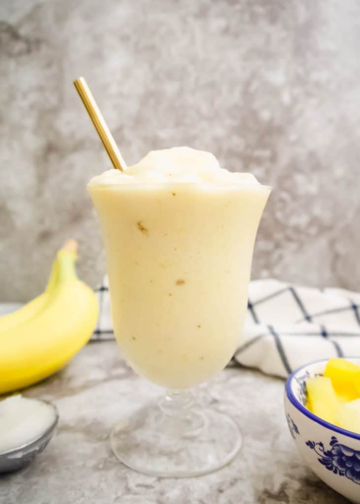 Pineapple and Banana Coconut Oil Smoothie (Paleo)