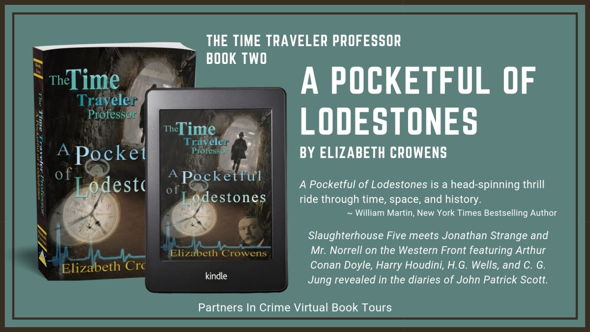 Book Tour Featuring *A Pocketful of Lodestones* by Elizabeth Crowens @ECrowens @partnersincr1me #thetimetravelerprofessor #giveaway