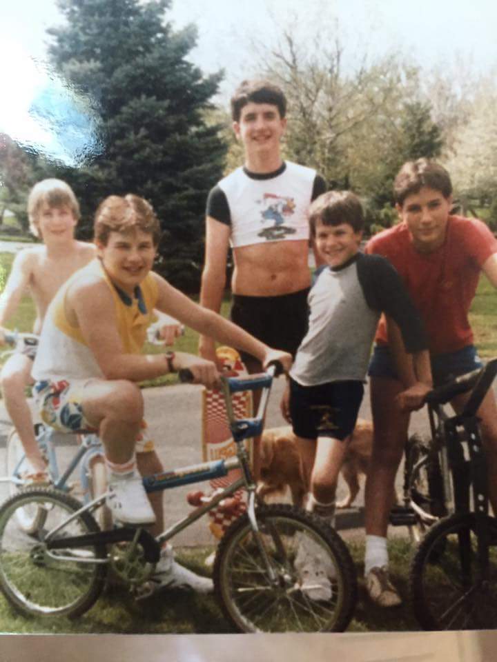 Gotta love that half shirt. The neighborhood boys 1985.