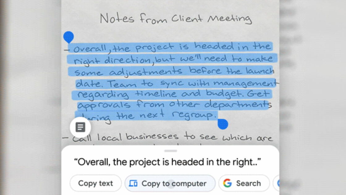 Google Lens Can Quickly Copy-Paste Handwritten Notes Between Devices