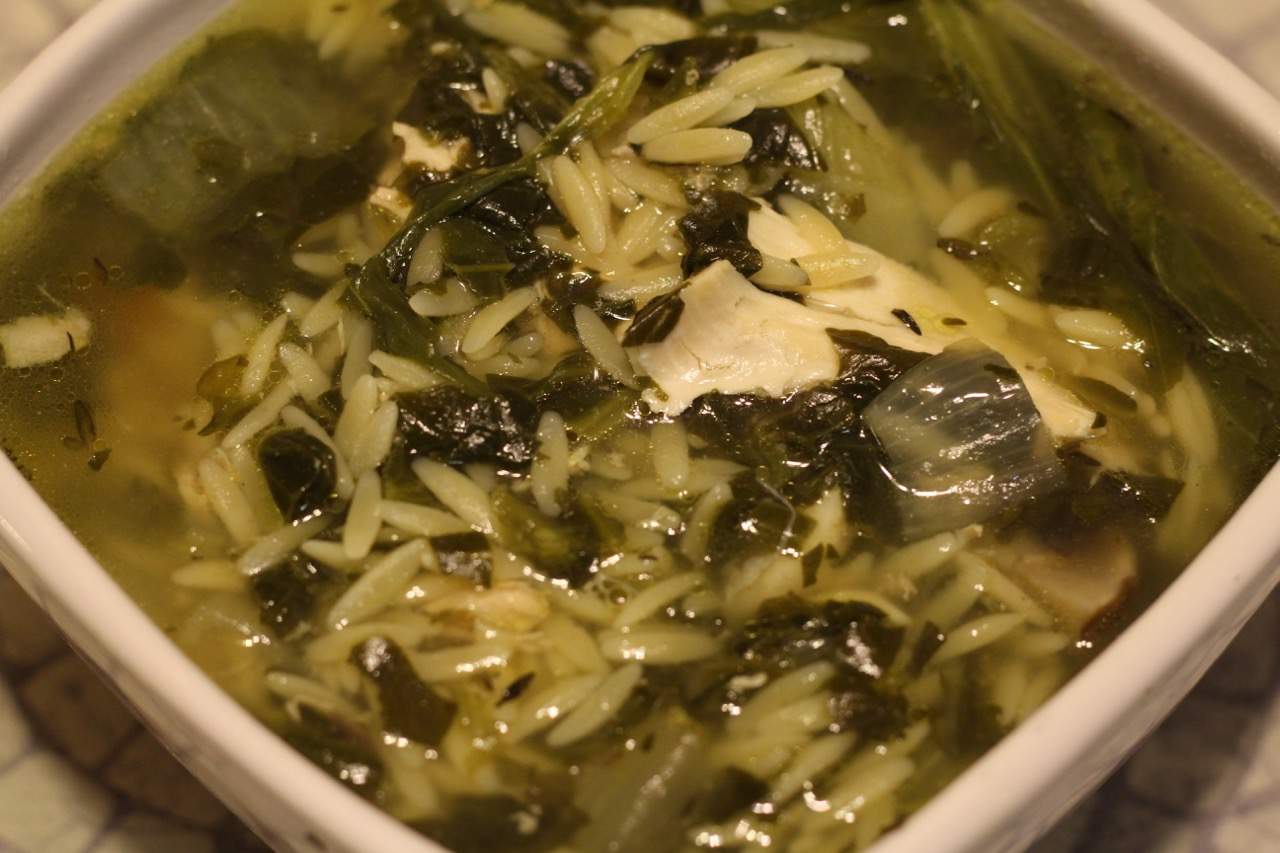Clean Eating Chicken Soup with Spinach and Orzo