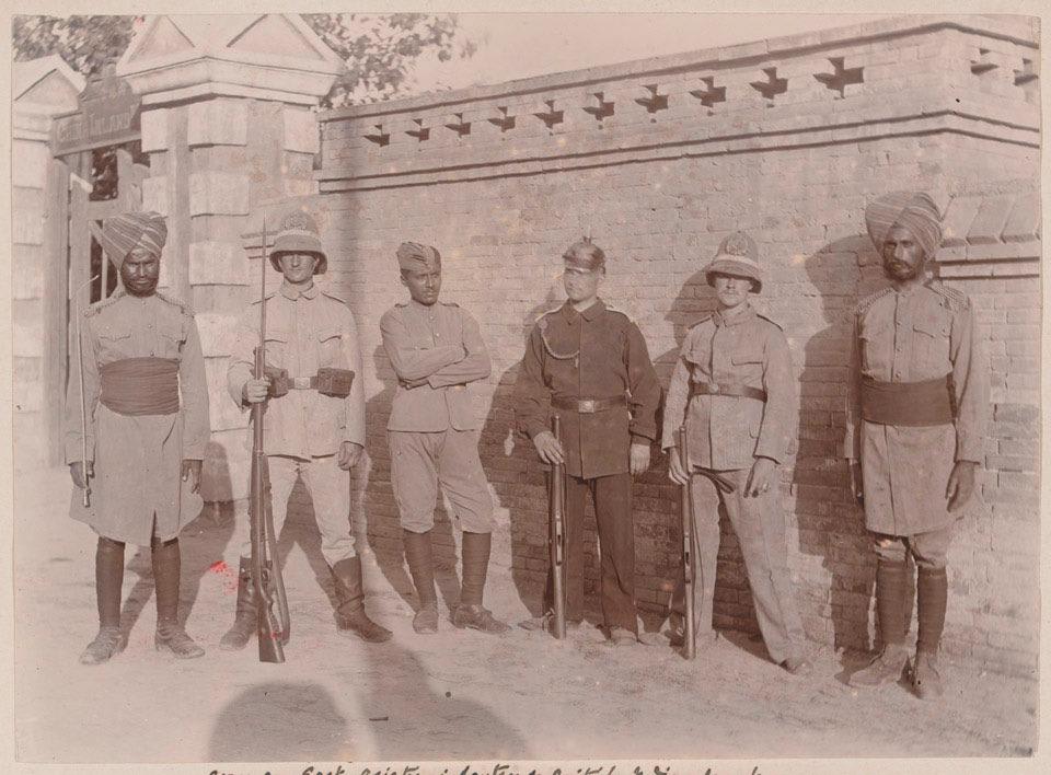 German and British Indian soldiers during the Boxer Rebellion, Beijing, 1900