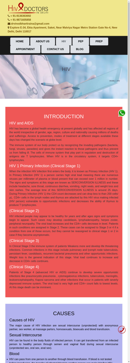 HIV Doctor in Delhi, HIV Specialist in Delhi, HIV Cure, Symptoms