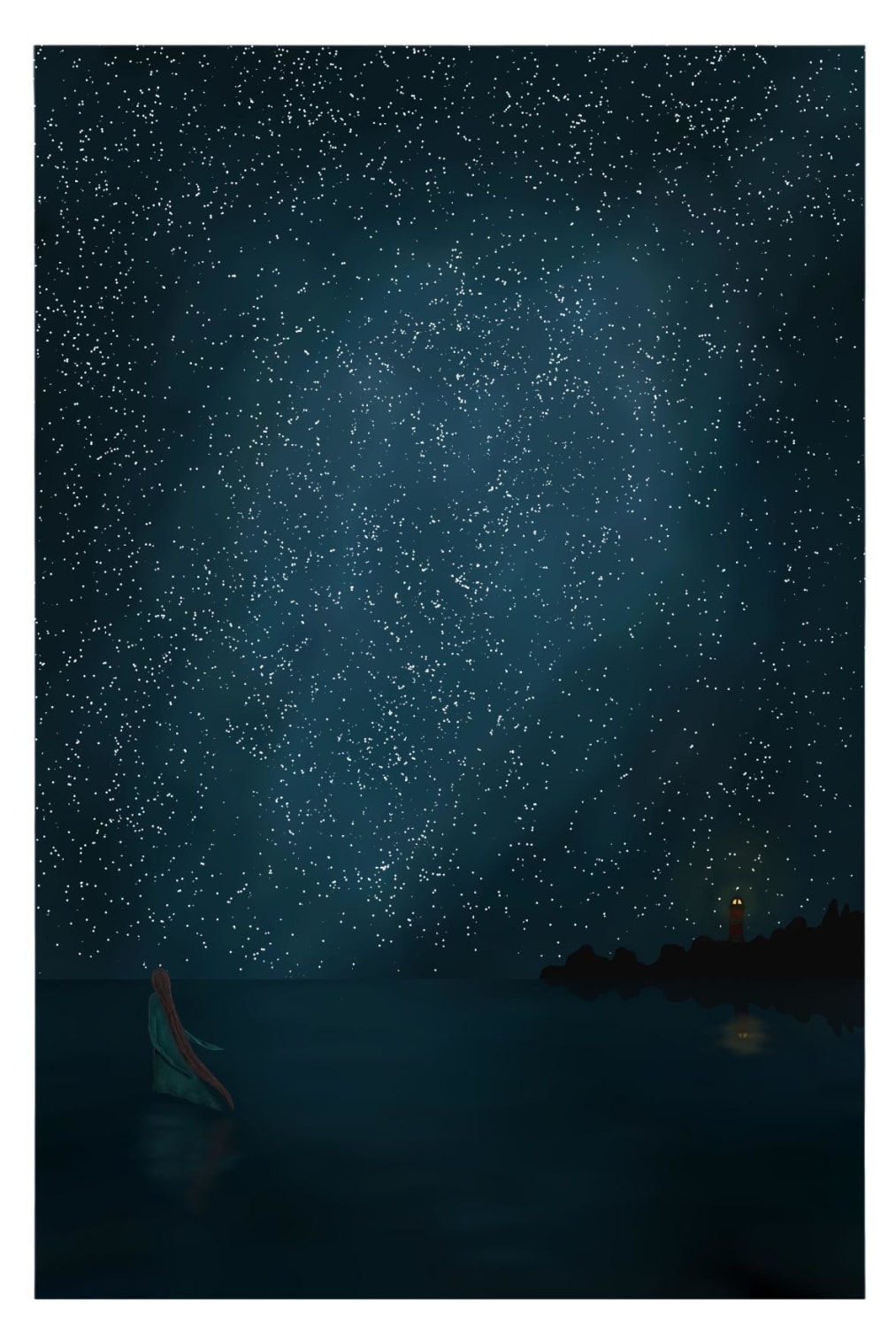 Watching the night sky [created by me]