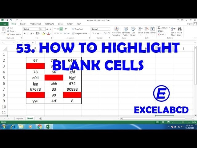 How to color Blank Cells Only in Excel
