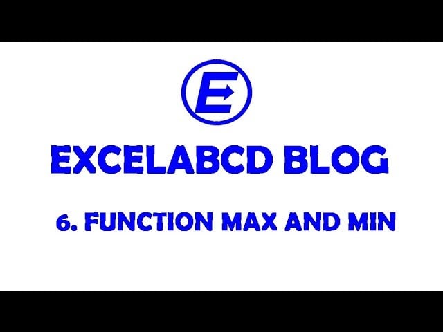 Function MAX and MIN