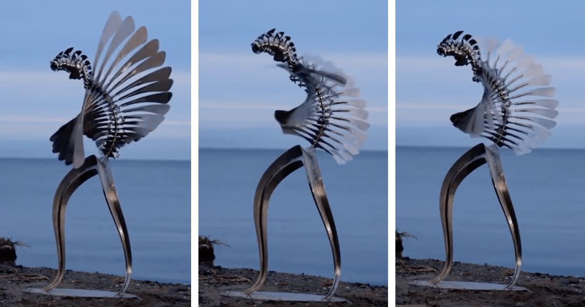 Human-Sized Kinetic Sculpture Dances in the Wind With Hypnotic Grace