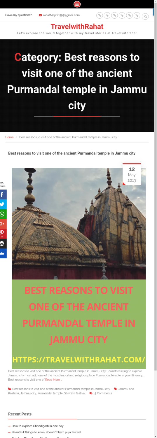 Best reasons to visit one of the ancient Purmandal temple in Jammu city Archives